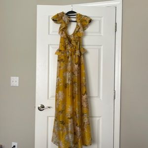 Brand New, Never Worn H&M Lyocell-blend Ruffled Dress - Yellow/Floral